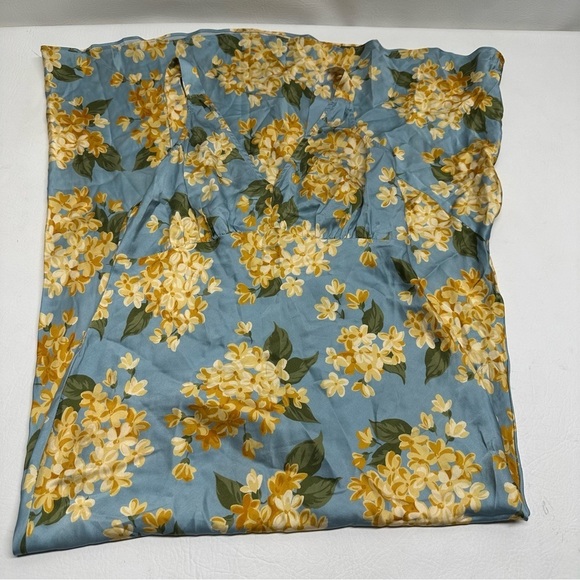 REFORMATION SILK Floral Blue and Yellow Maxi Dress SIZE SMAL - Picture 9 of 11